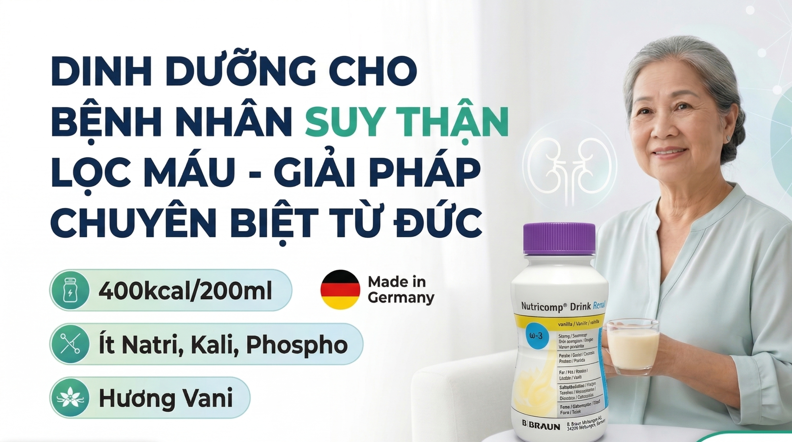 Dinh dưỡng cho bệnh nhân suy thận lọc máu, đã có giải pháp chuyên biệt từ Đức