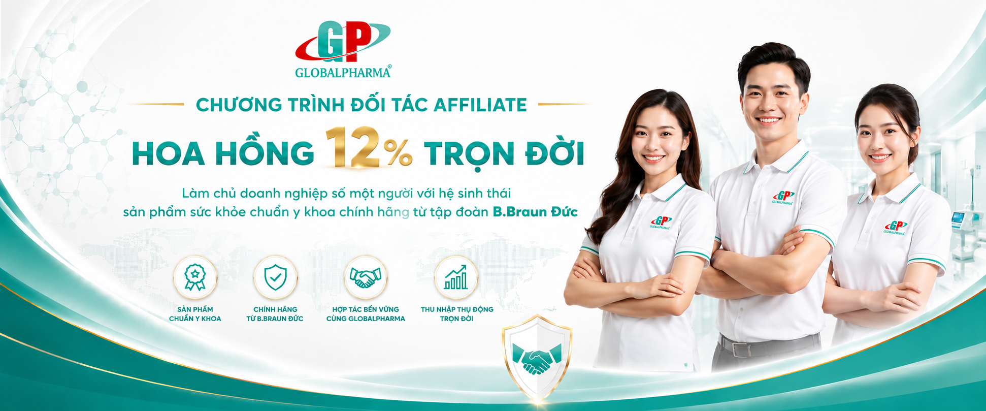 Affiliate GlobalPharma - 12% hoa hồng trọn đời