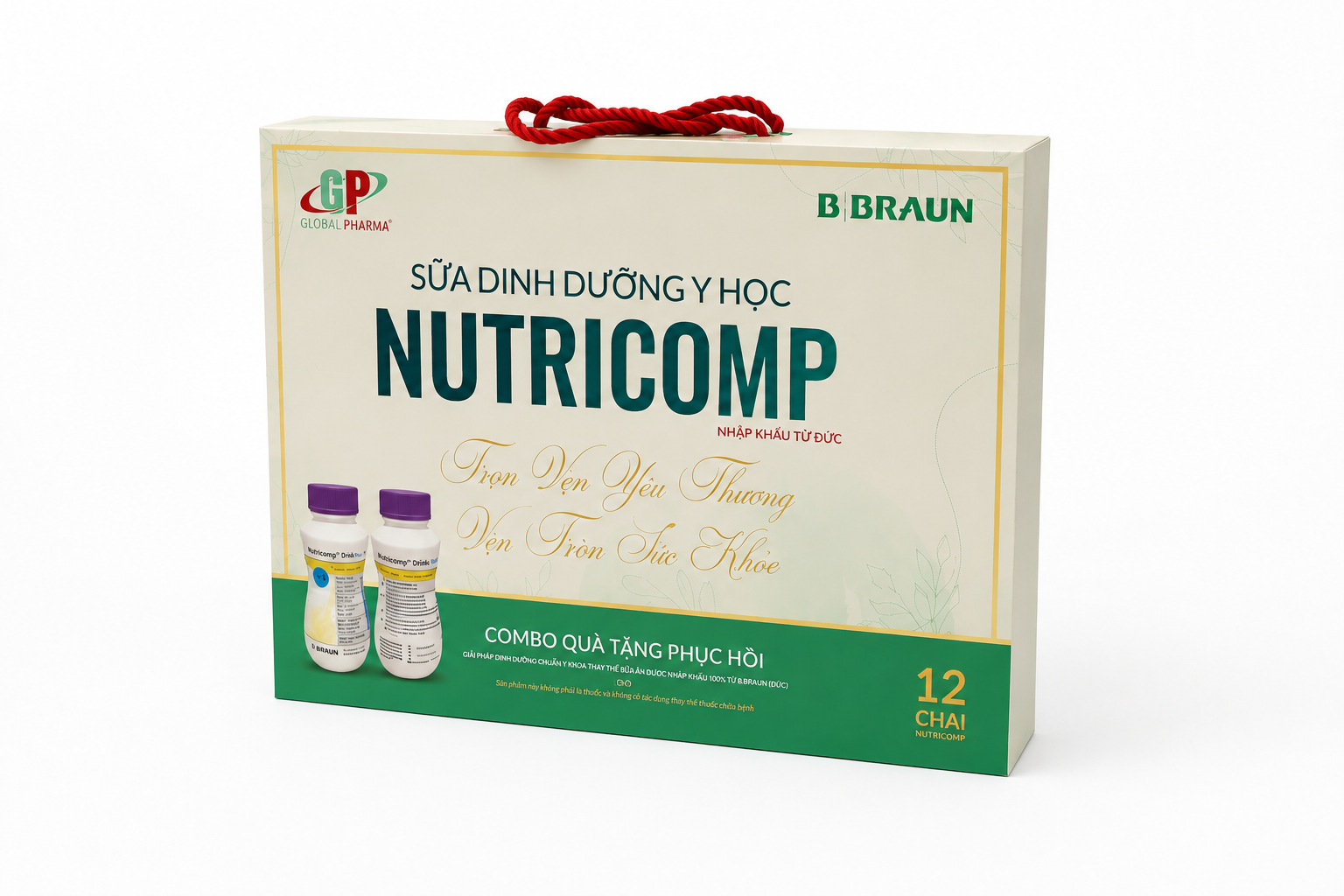 Hộp quà 12 chai Nutricomp® Drink Renal Vanilla (Dinh dưỡng y học Đức)