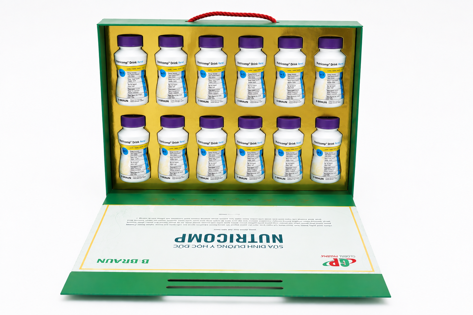 Hộp quà 12 chai Nutricomp® Drink Renal Vanilla (Dinh dưỡng y học Đức)