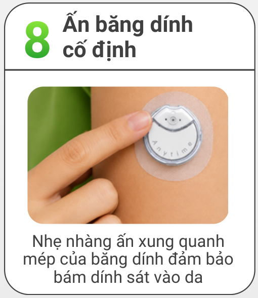 Bước 8: Ấn băng dính cố định