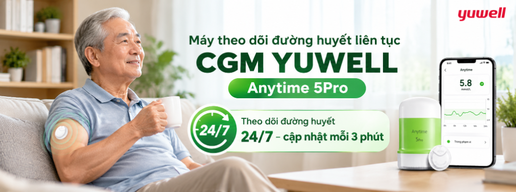 Máy theo dõi đường huyết liên tục CGM Yuwell Anytime 5 Pro